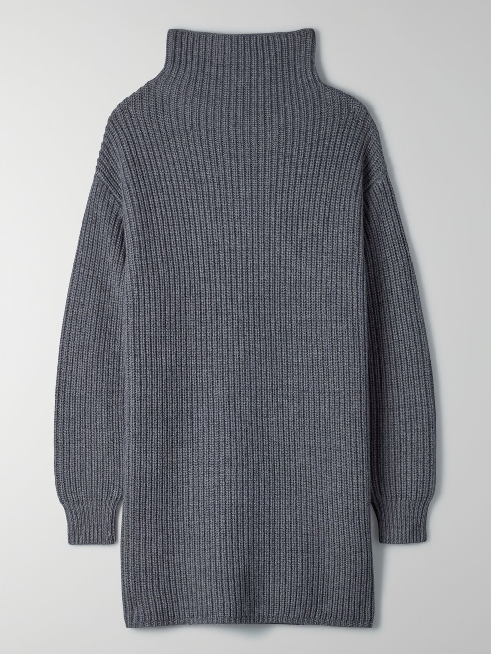 Wilfred Montpellier Cowl Neck Sweater Dress Merino Wool Size Medium Dark Gray